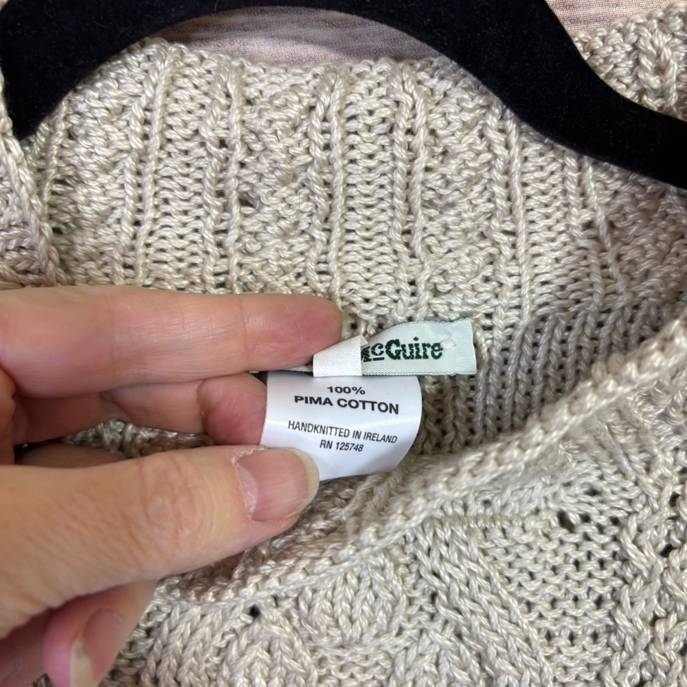 Deirdre McGuire Hand Knitted Cable Knit Mock Neck Size Large - Picture 4 of 8